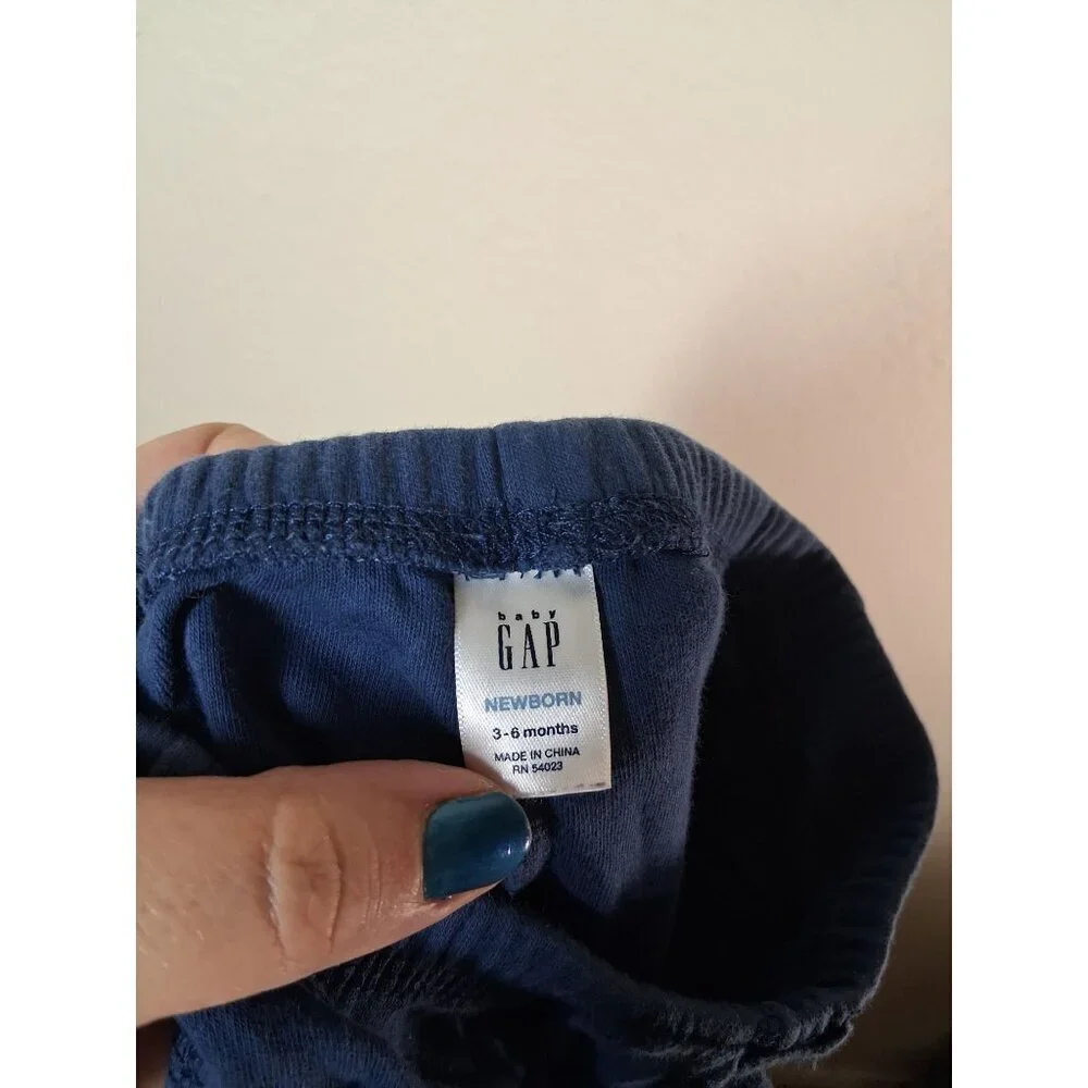 Baby Gap Cargo Pants Cotton Casual Blue Boys Size 3-6 Months